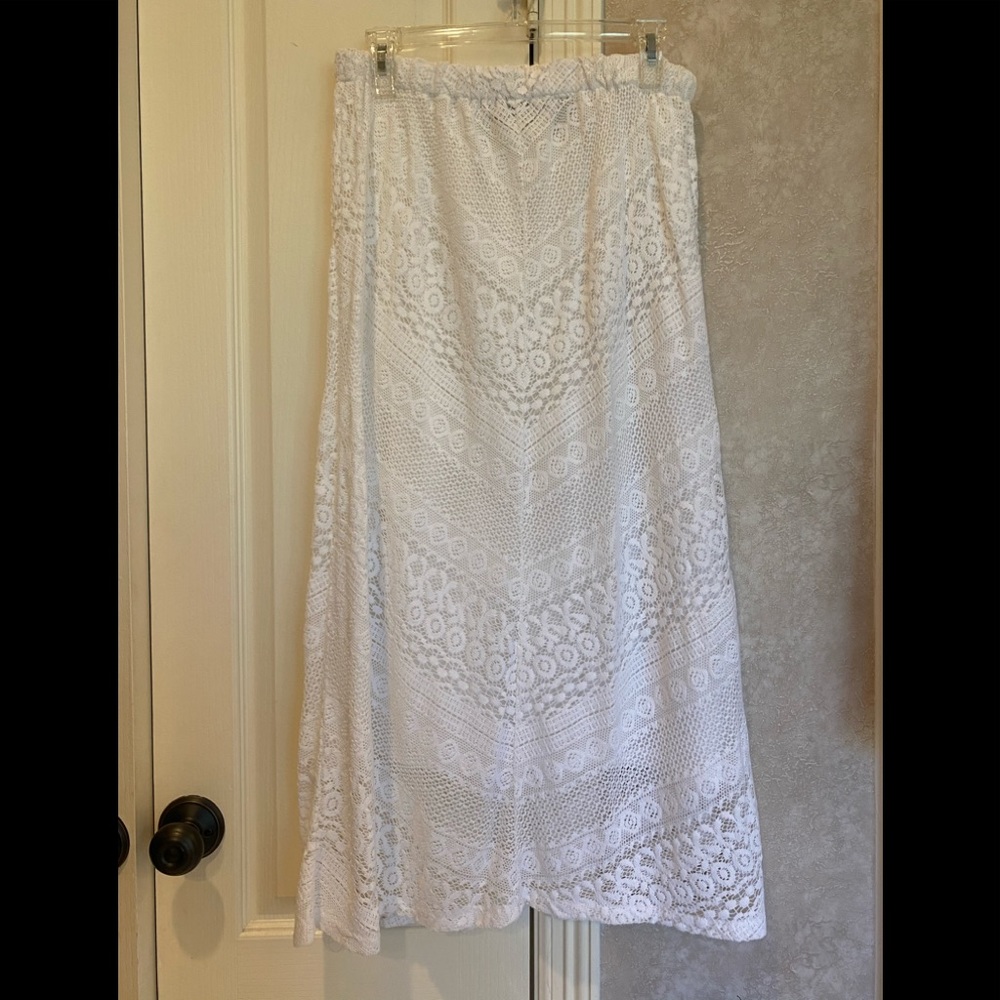 Long White Lace Skirt - image 1